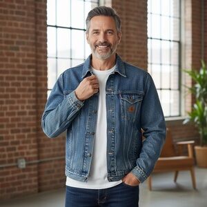 VINTAGE Carhartt Denim Jacket MADE IN USA XL Tall UNION MADE 1990s Workwear